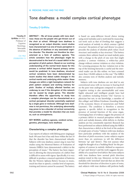 Tone Deafness: a Model Complex Cortical Phenotype