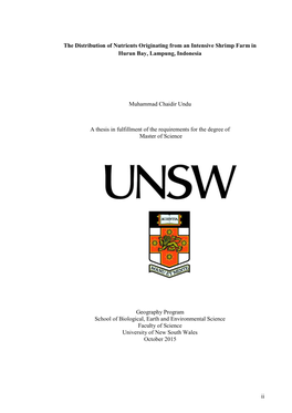 Ii the Distribution of Nutrients Originating from an Intensive