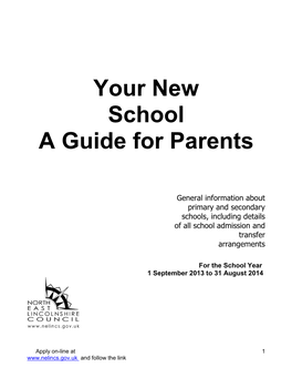 Your New School a Guide for Parents