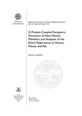 G Protein-Coupled Receptors; Discovery of New Human Members and Analyses of the Entire Repertoires in Human, Mouse and Rat