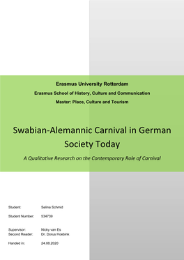 Swabian-Alemannic Carnival in German Society Today