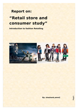 “Retail Store and Consumer Study”