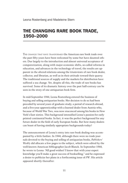The Changing Rare Book Trade, 1950–2000 11