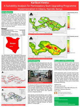 Karibuni Kwetu: a Suitability Analysis for Participatory Slum Upgrading Programme Implementation in Kibera, Nairobi, Kenya