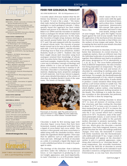 Food for Geological Thought Editorial