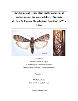 Title: Developing and Testing Plant Health Management Options Against