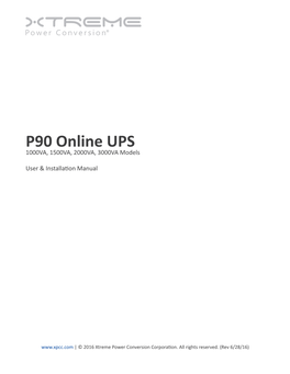 P90 Online UPS 1000VA, 1500VA, 2000VA, 3000VA Models