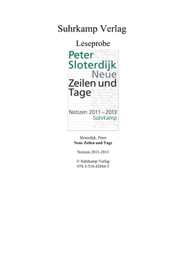 Suhrkamp Verlag Leseprobe