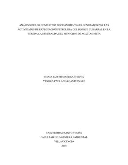 Análisis De Los Conflictos Socioambientales