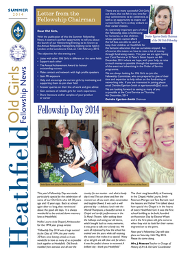 Old Girls 2014 Heathfield Fellowship News Fellowship Chairman Letter Fromthe Travelled from and Allover Overseas the Togetherback Atheathfield