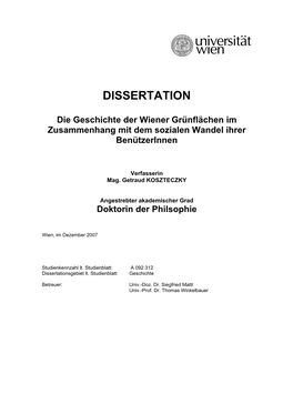 Soziales Leben in Wiener Grten Und Parkanlagen Im Wandel Der Zeit