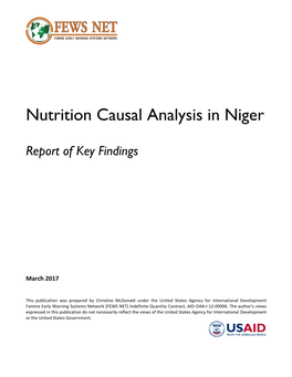 FEWS NET Nutrition Causal Analysis in Nigher Report of Key Findings