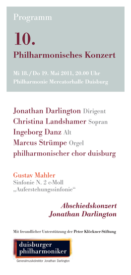 Programm 10. Philharmonisches Konzert