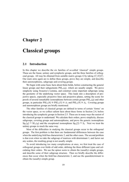 Classical Groups