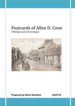 Postcards of Allen D. Coon a Background and Catalogue