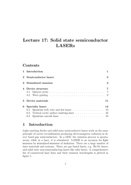 Solid State Semiconductor Lasers