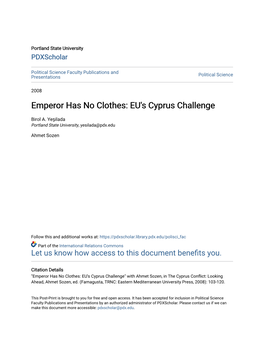 Emperor Has No Clothes: EU's Cyprus Challenge