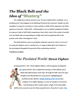 The Black Belt and the the Pixelated World: Street Fighter
