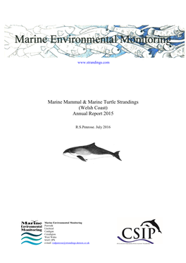 2015 Marine Mammal Strandings Annual Report