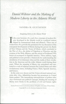 Daniel Webster and the Making of Modem Liberty in the Atlantic World