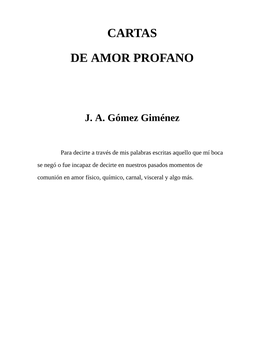 Cartas De Amor Profano