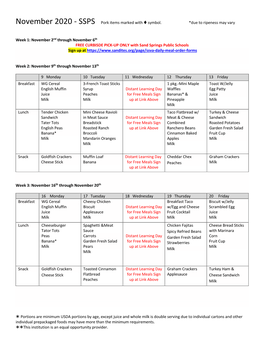 November 2020 - SSPS Pork Items Marked with T Symbol