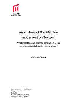 An Analysis of the #Aidtoo Movement on Twitter