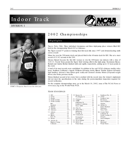 Official 2002 NCAA Winter Championships Records Book