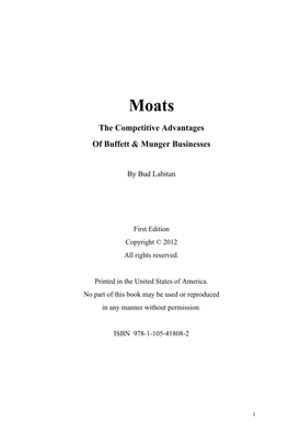 Moats : the Competitive Advantages of Buffett and Munger Businesses