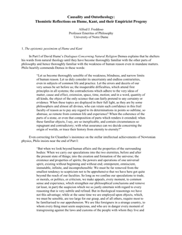 Causality and Ontotheology: Some Thomistic Reflections on Hume, Kant, and Their Empiricist Progeny