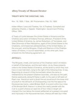 1805 Treaty of Mount Dexter