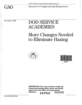 NSIAD-93-36 DOD Service Academies: More Changes Needed