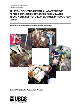 Relation of Environmental Characteristics to the Composition of Aquatic Assemblages Along a Gradient of Urban Land Use in New Jersey, 1996-98