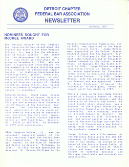 Newsletter November, 1990