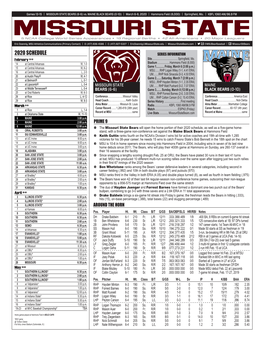 MISSOURI STATE BEARS (6-6) Vs