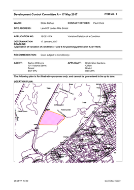 Development Control Committee a – 17 May 2017 ITEM NO
