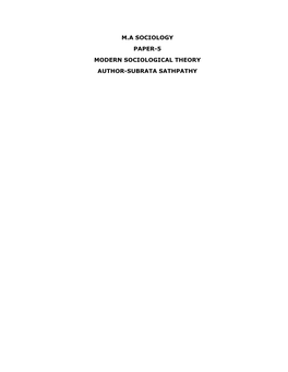 Paper-5 Modern Sociological Theory Author-Subrata Sathpathy