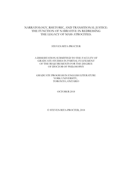 Narratology, Rhetoric, and Transitional Justice: the Function of Narrative in Redressing the Legacy of Mass Atrocities