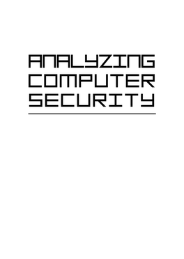 Analyzing Computer Security