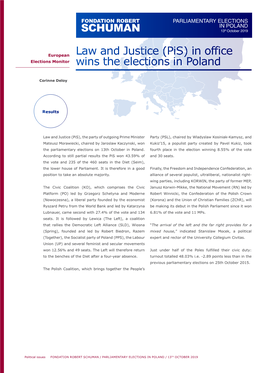 PARLIAMENTARY ELECTIONS in POLAND 13Th October 2019