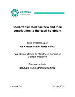 Seed-Transmitted Bacteria and Their Contribution to the Cacti Holobiont