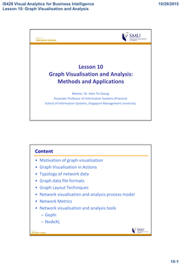 Lesson 10: Graph Visualisation and Analysis