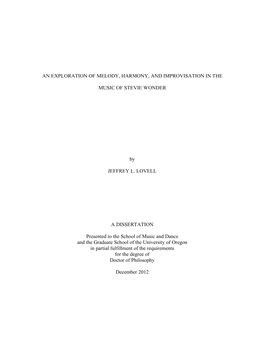 An Exploration of Melody, Harmony, and Improvisation in The