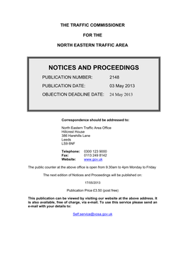 Notices and Proceedings