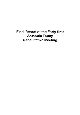 Final Report of the Forty-First Antarctic Treaty Consultative Meeting