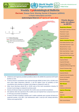 Weekly Weekly Epidemiological Bulletin Bulletin