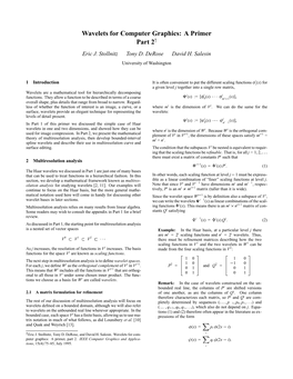 Wavelets for Computer Graphics: a Primer Part 2