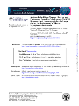 Mycoplasma Pneumonia During the Pathogenesis of Murine Responses