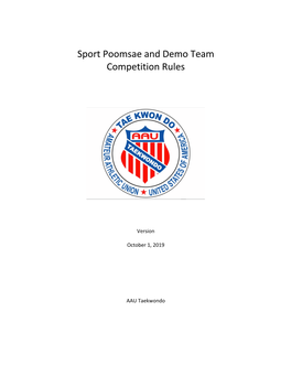 Sport Poomsae and Demo Team Competition Rules
