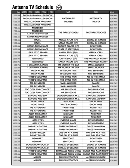 Antenna TV Schedule